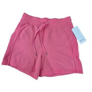 Lululemon Scuba Shorts 8 Pink Sakura High Rise 5” LW7CBOS SAKP Cotton Terry